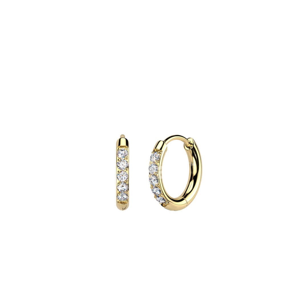 TITANIUM CZ HOOP PAIR
