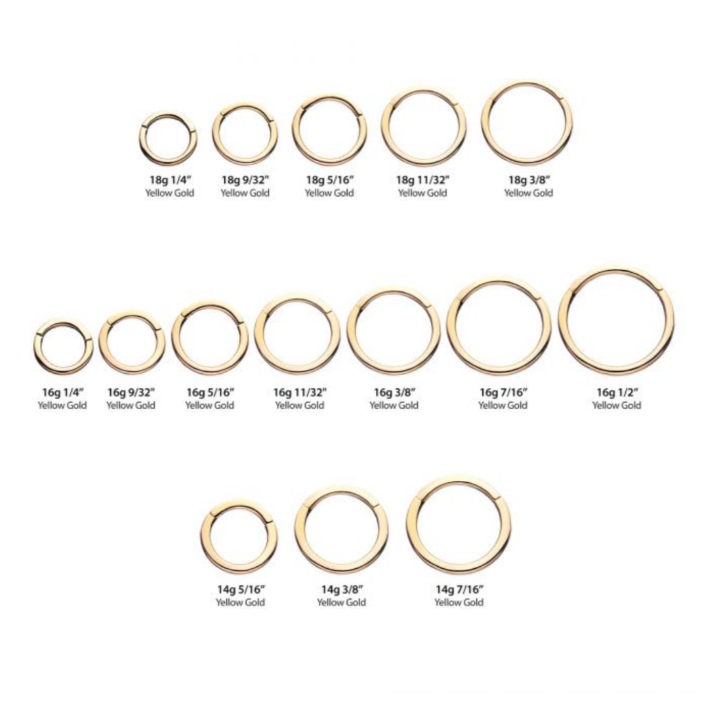 CLICADOR DE SEGMENTO DE BISAGRA 14KT