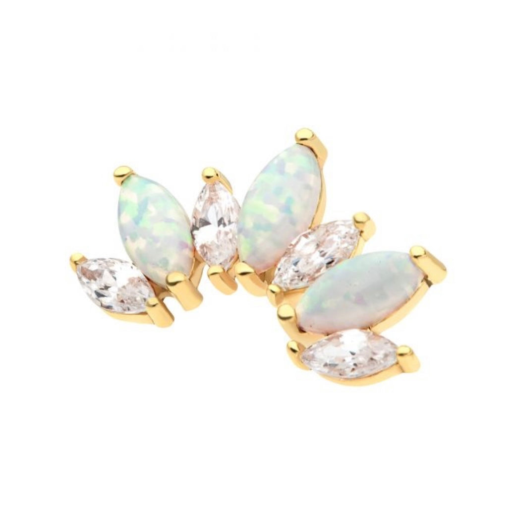 Marquise CZ/Opal 7-Cluster