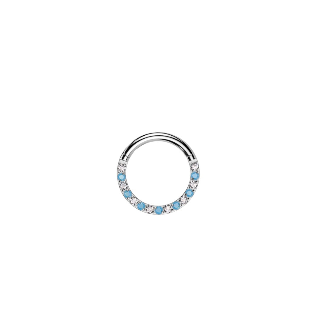 TITANIUM BLUE/WHITE CZ CLICKER