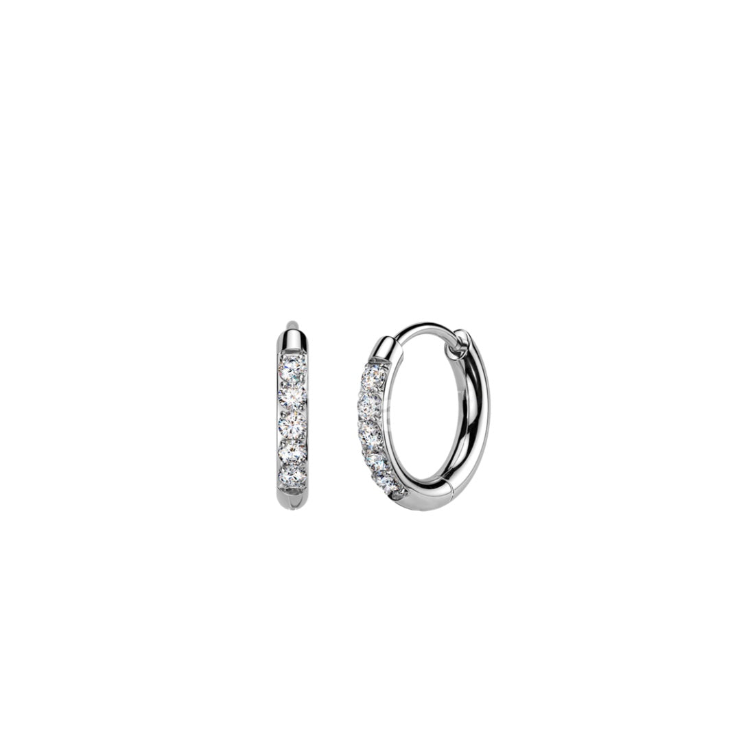 TITANIUM CZ HOOP PAIR