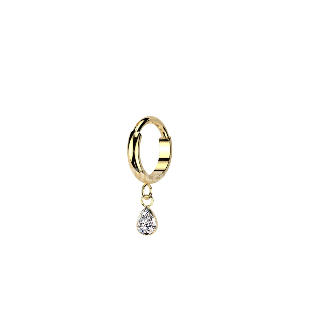 TITANIUM TEARDROP CHARM AND HOOP CLICKER