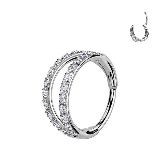TIT NOSTRIL DOUBLE HOOP GEM