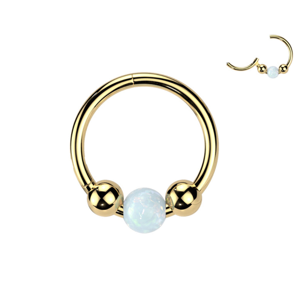 TITANIUM NOSTRIL CLICKER WITH OPAL
