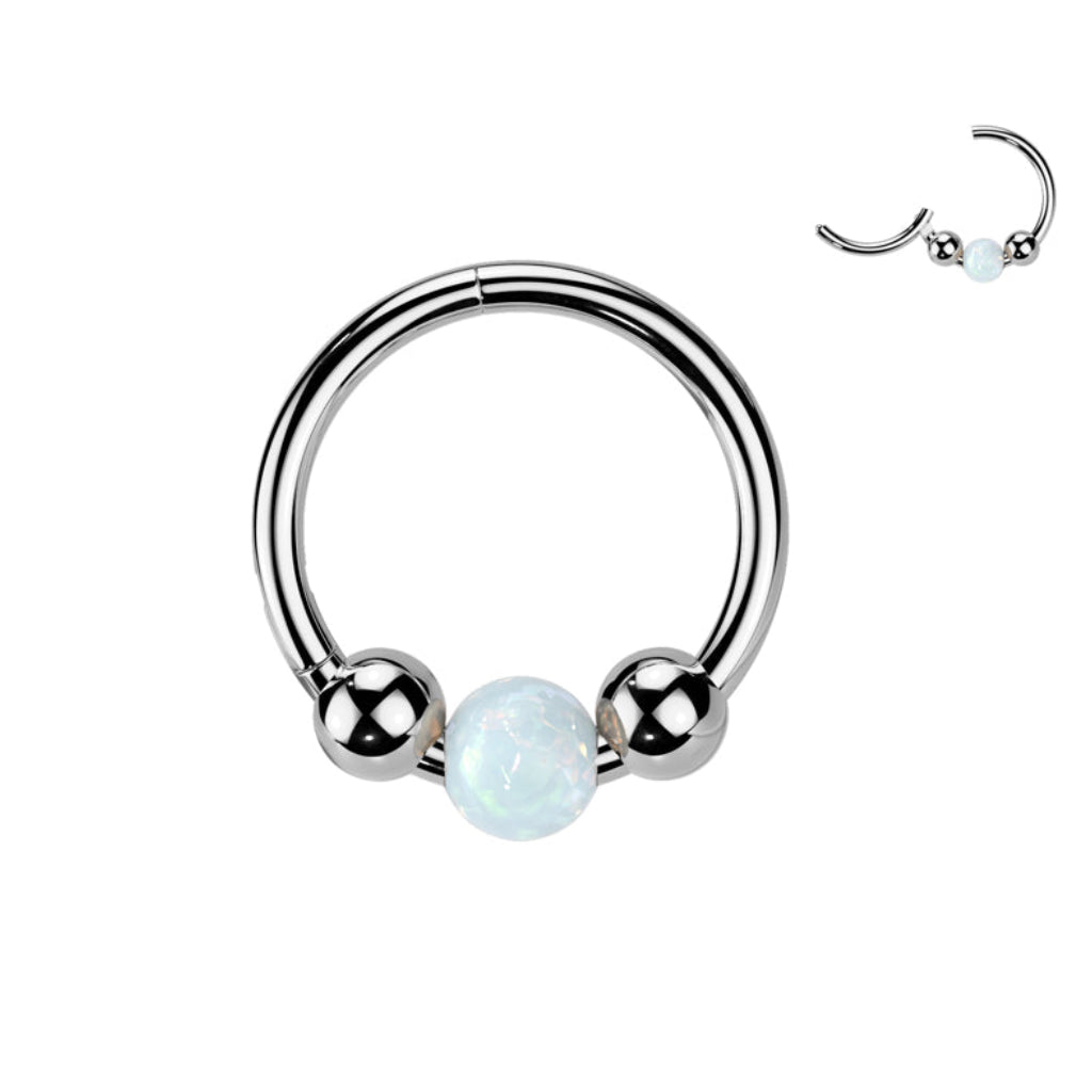 TITANIUM NOSTRIL CLICKER WITH OPAL