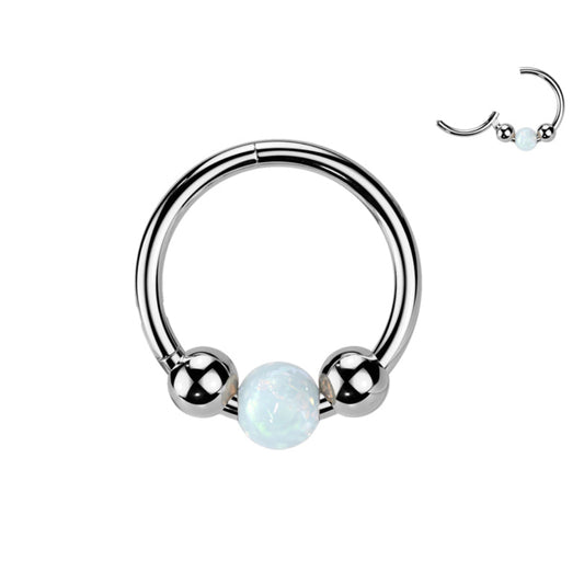 TITANIUM NOSTRIL CLICKER WITH OPAL